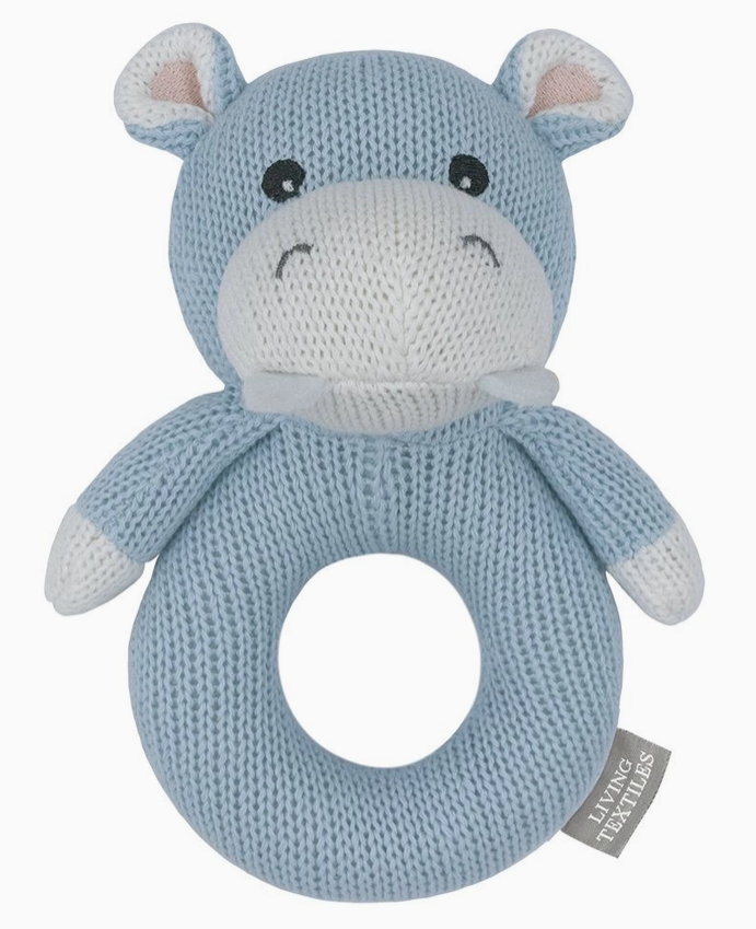 Henry The Hippo - Knitted Rattle