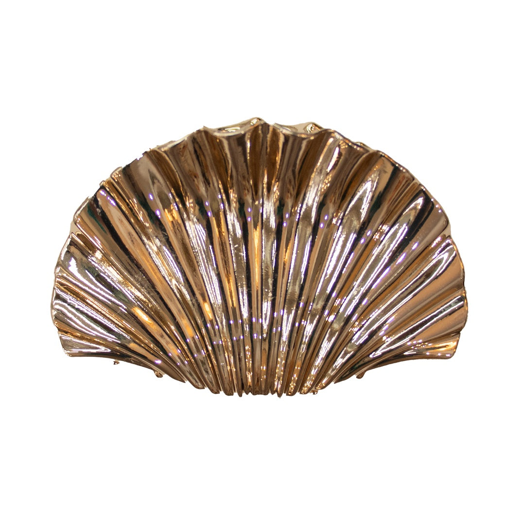 Large Gold Clam Shell Clip