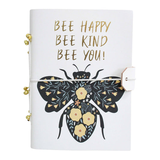 Leather Notebook - Bee Happy