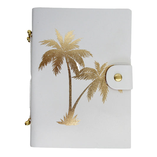 Leather Notebook - Gold Palm