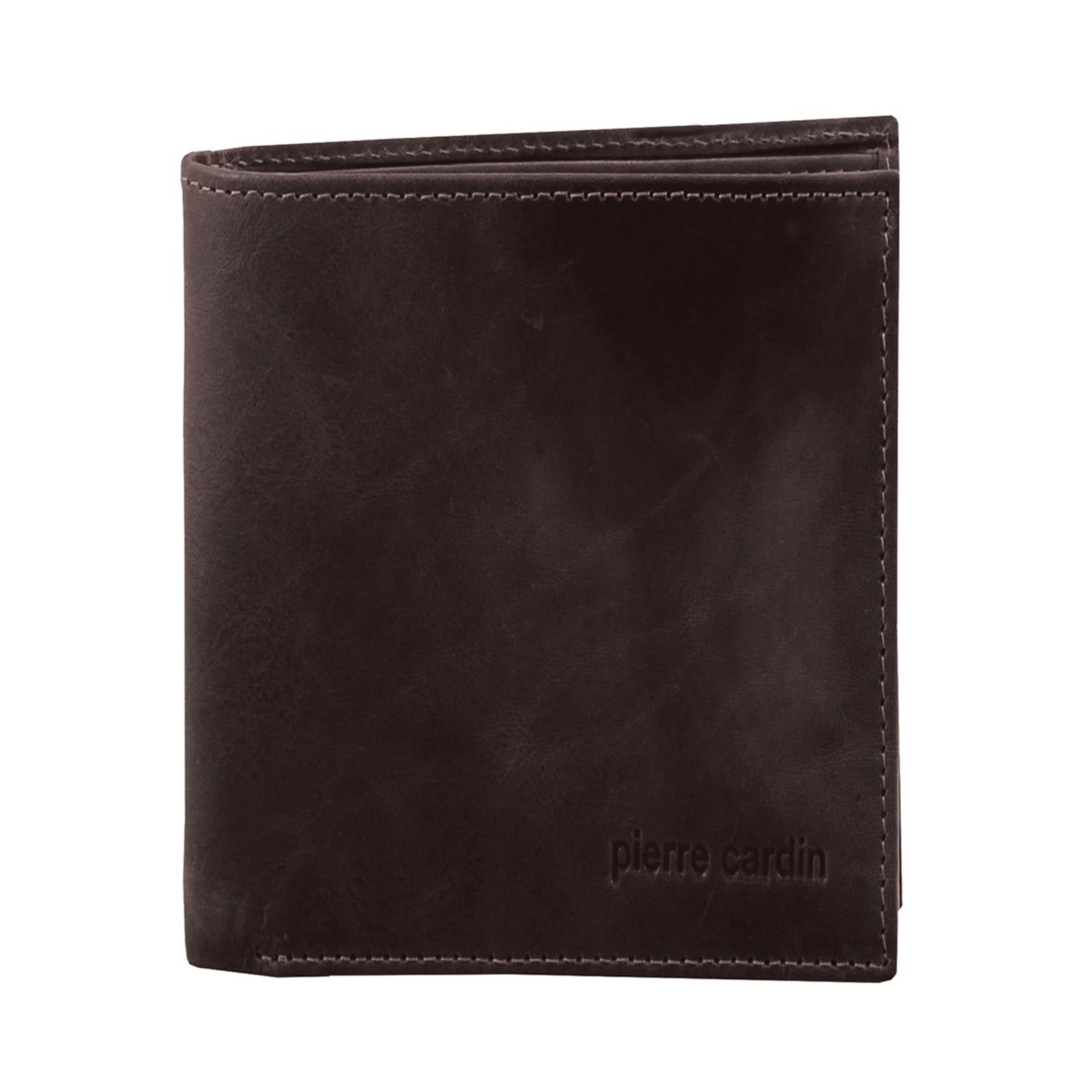 Pierre Cardin Rustic Leather Mens Trifold Wallet - Brn