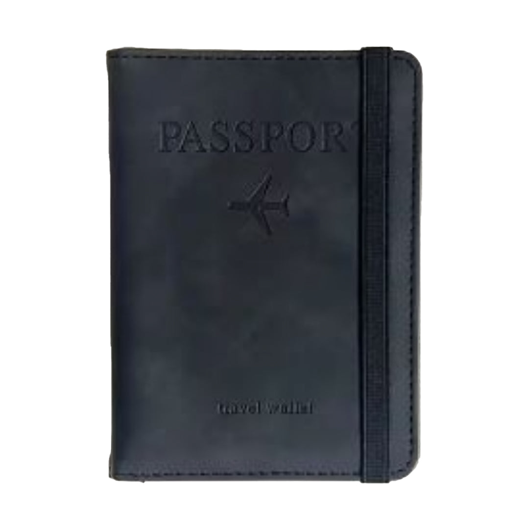 Passport Wallet with RFID - Black