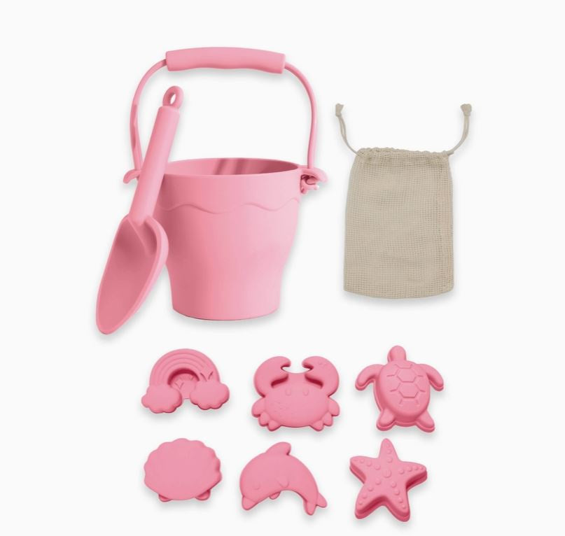 Silicone 8pc Bucket & Spade Set - Pink