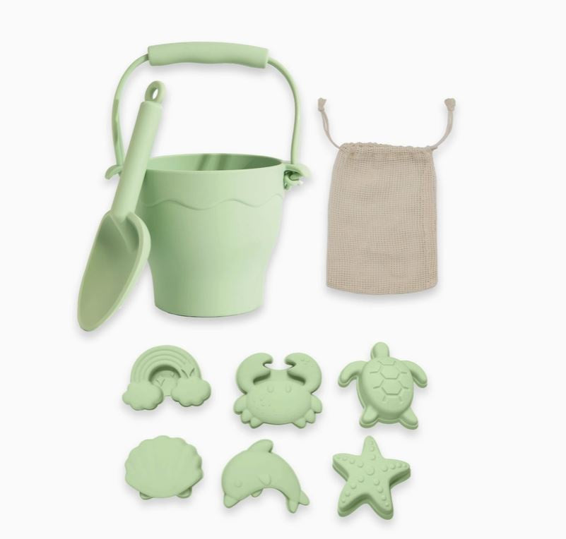 Silicone 8pc Bucket & Spade Set - Sage