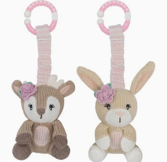 2pk Stroller Toys - Fawn / Bunny