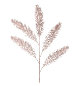 Artifical feather leaf spray-  Dusty pink