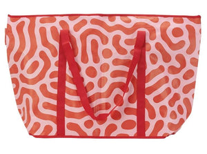 Jumbo Beach Bag / Red Squiggle