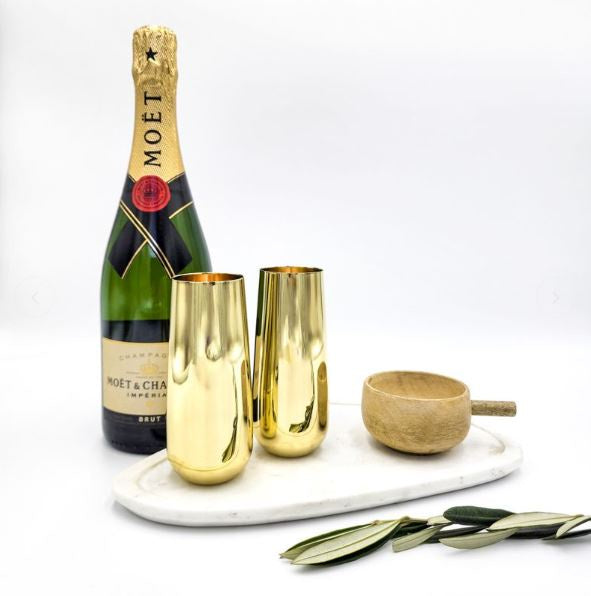 Gold Champagne Flutes- set 2