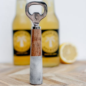 Bottle opener- Grey Marble Timber bottle